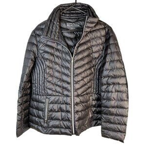 Kenneth Cole Reaction Women's Black Puffer Jacket XXL With Zip Pockets & Quilted